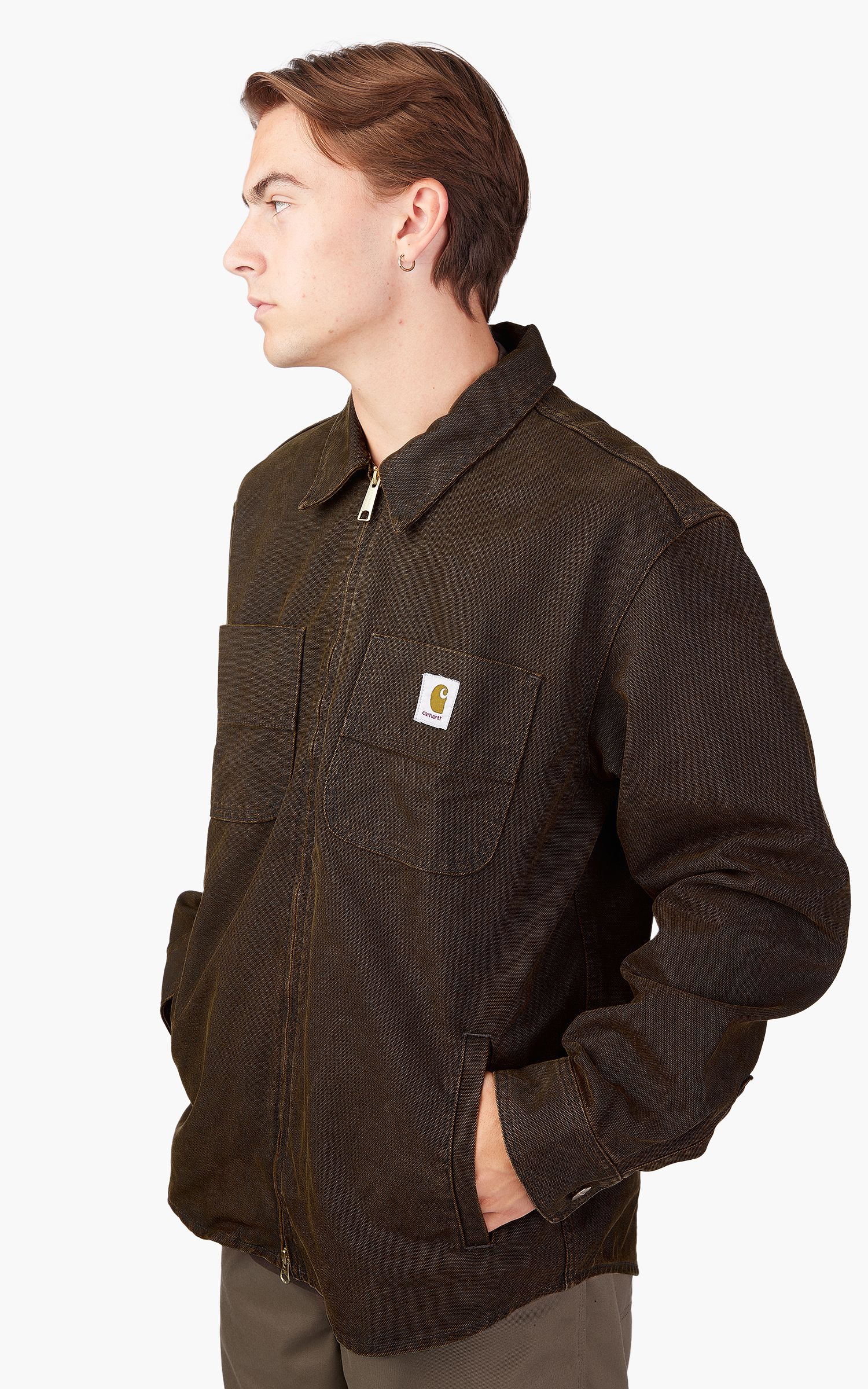 Carhartt WIP Garen Shirt Jac Black/Deep H Brown Stone Washed | Cultizm