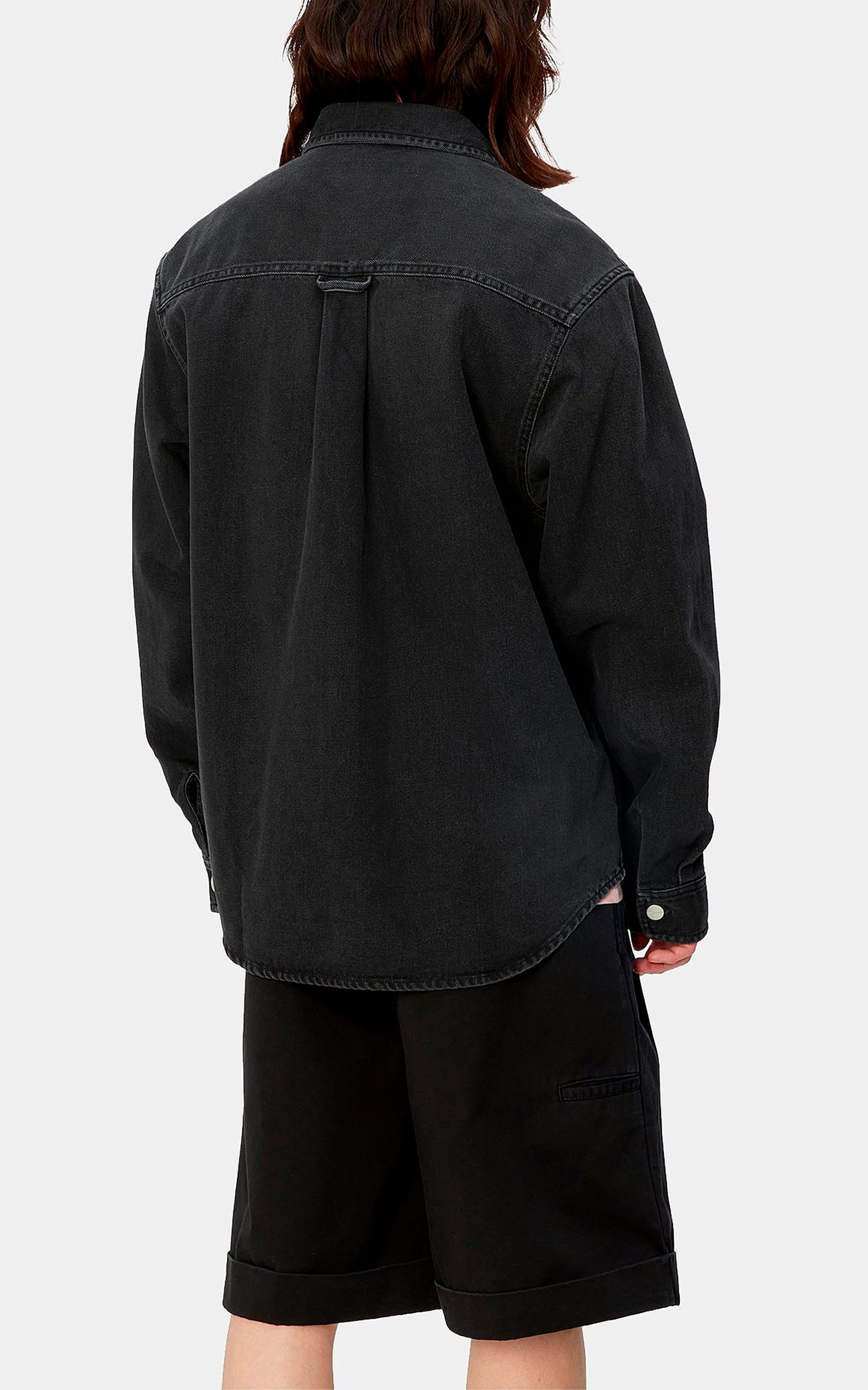 Carhartt WIP Harvey Shirt Jac Black Dark Used Wash | Cultizm