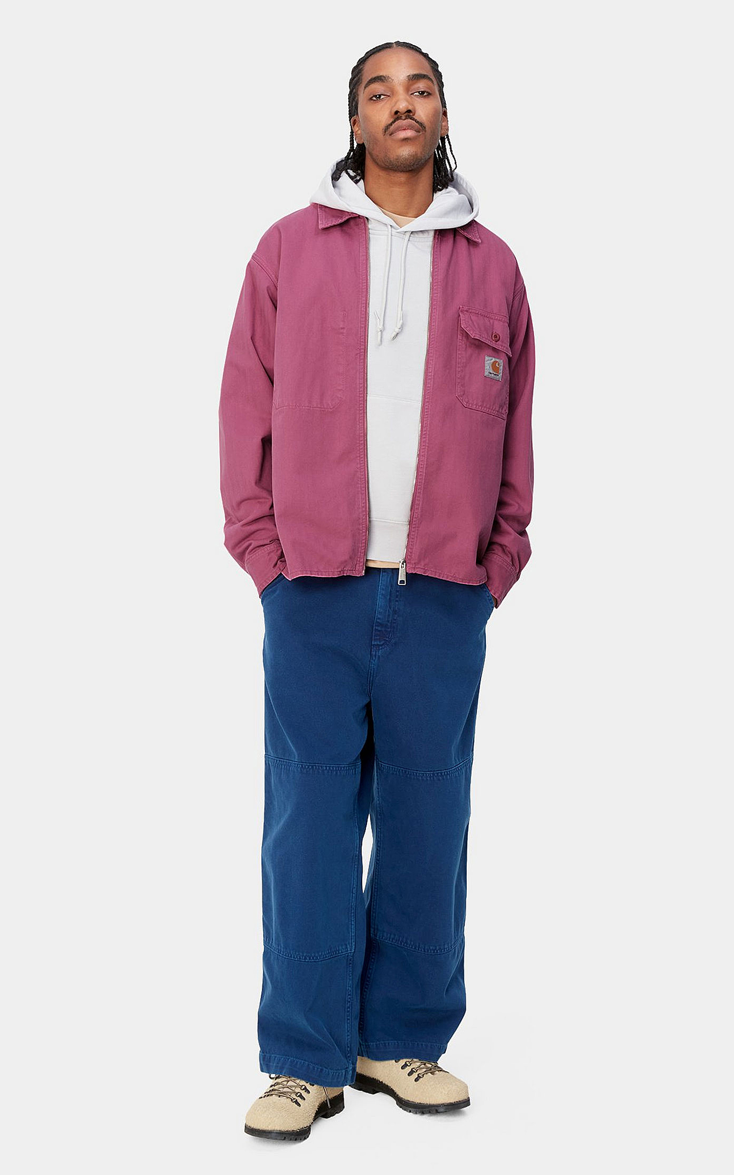 Carhartt WIP Rainer Shirt Jac Redmont Herringbone Magenta Carhartt WIP Rainer Shirt Jac Redmont Herringbone Magenta
