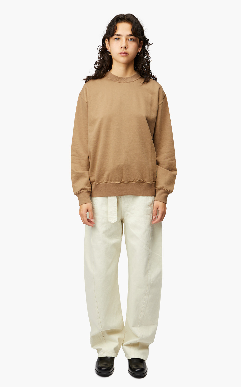 Auralee W Elastic High Gauge Sweat P/O Light Brown | Cultizm