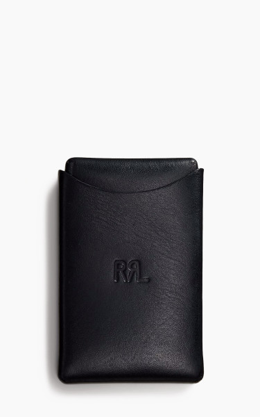 RRL Leather Card Case Black Over Brown