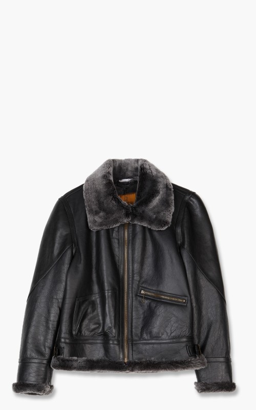 Shangri-La Heritage Aviatore B-3 Shearling Leather Jacket Black ASJ-B3-BK