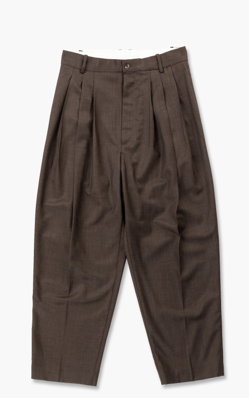4 Pleat Pants Cool Wool Brown