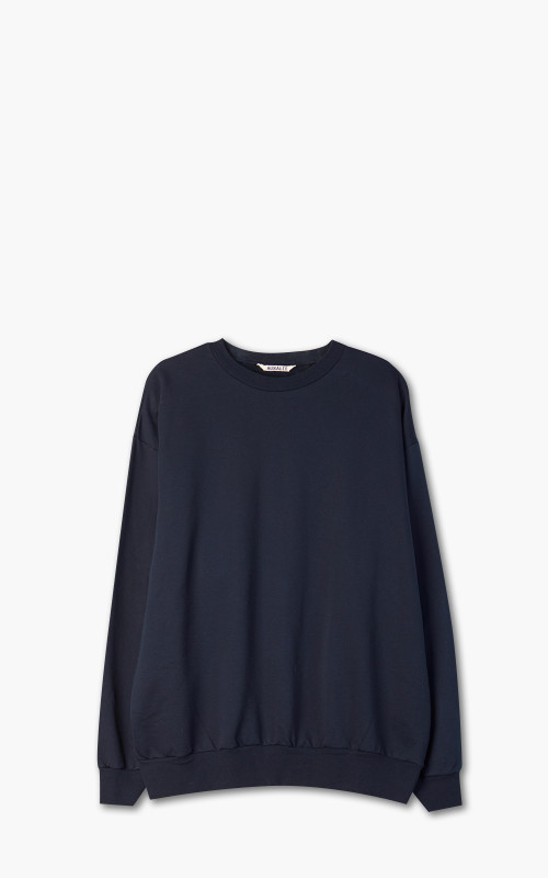 Auralee Elastic High Gauge Sweat P/O Dark Navy