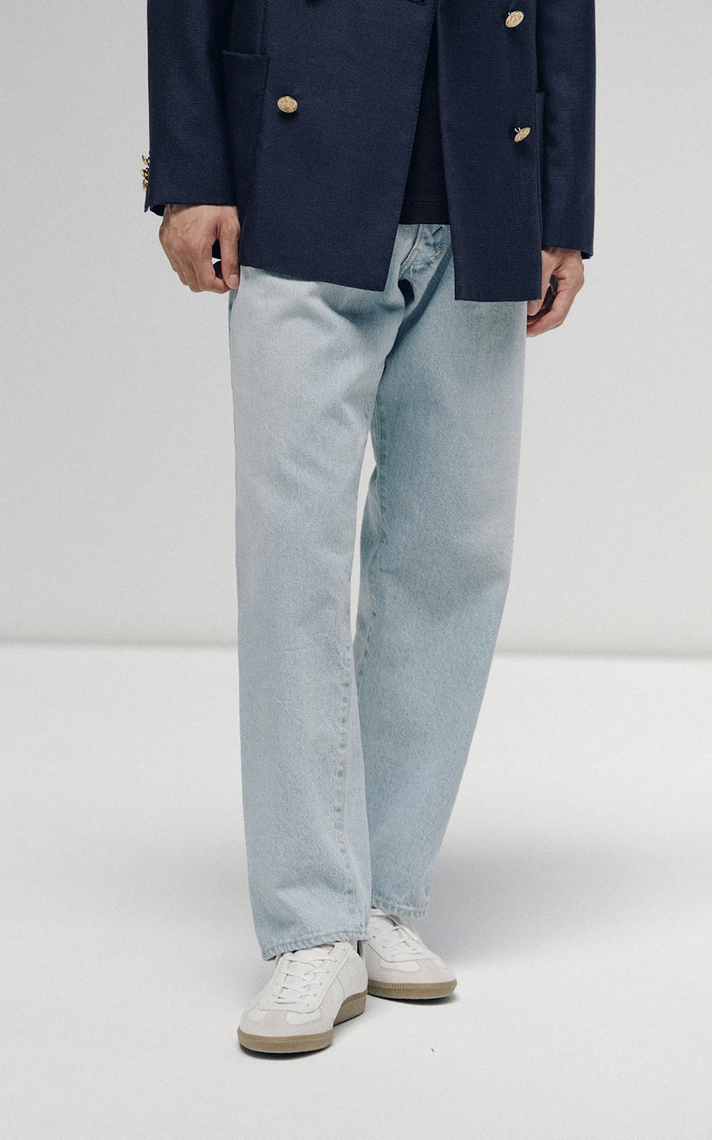 Kaptain Sunshine 5P Zipper Front Denim Pants Indigo Ice Wash Kaptain Sunshine 5P Zipper Front Denim Pants Indigo Ice Wash