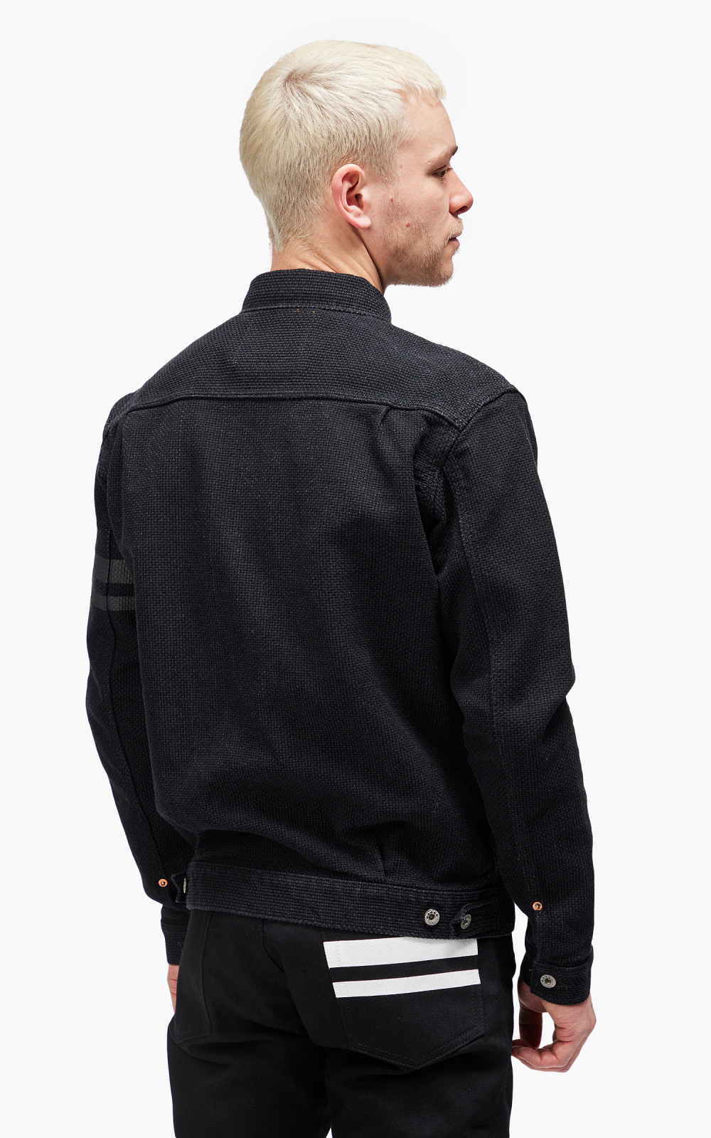 Momotaro Jeans MJK1040M23 Type 2 Jacket Super Heavy Sashiko Black 15oz |  Cultizm