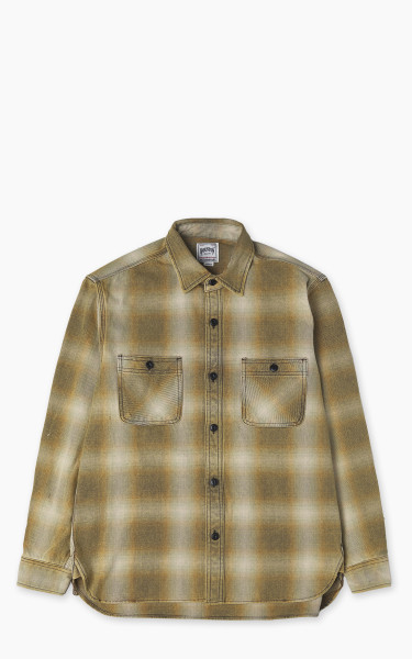 Houston Vintage Ombre Check Viyella Shirt Khaki