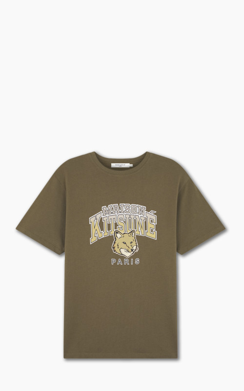 Maison Kitsuné Campus Fox Relaxed T-Shirt Khaki