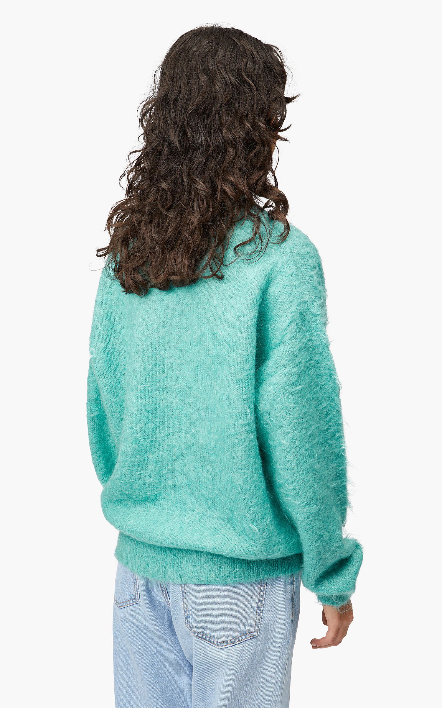 Auralee Brushed Super Kid Mohair Knit P/O Blue | Cultizm