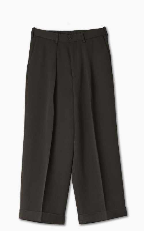 Markaware Pleated Wide Trousers Dark Brown