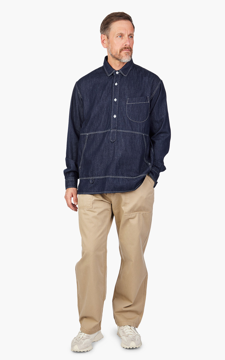 【ANGLAN】Kangaroo Denim Shirt Anorak FRIZMWORKS-DENIM-ANORAK-SHIRT-