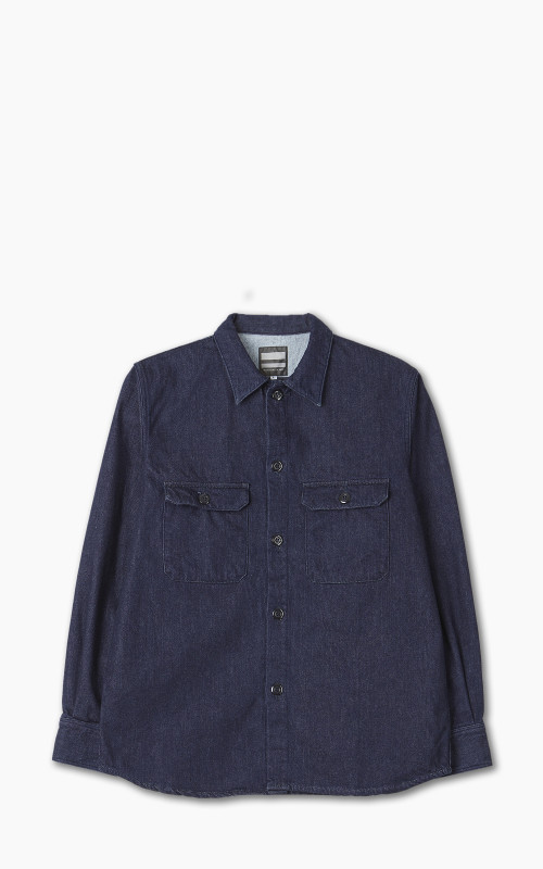Momotaro Jeans Brushed Denim Shirt Indigo