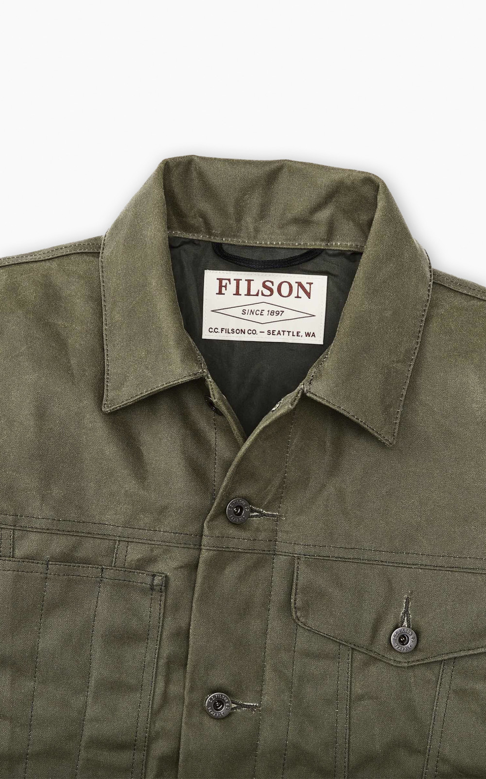 Filson Short Tin Cloth Lined Cruiser Jacket Military Green Filson Short Tin Cloth Lined Cruiser Jacket Military Green