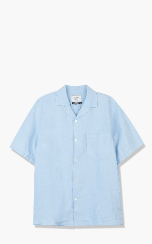 Portuguese Flannel Linen Camp Collar Shirt Sky SS220006-Sky