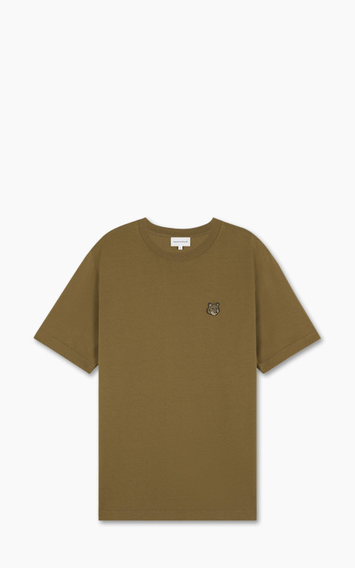 Maison Kitsuné Bold Fox Head Patch Comfort T-Shirt Khaki Green