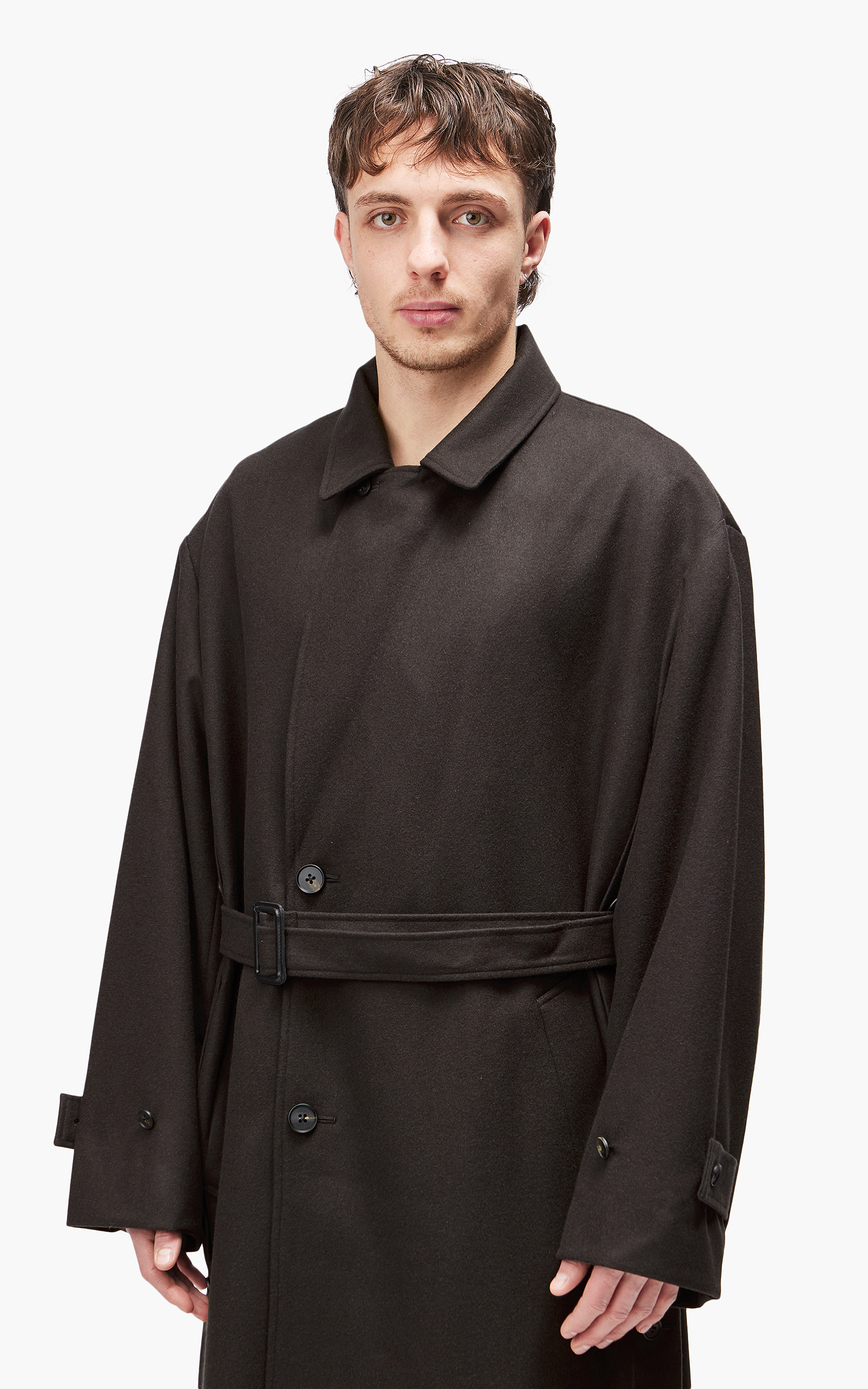 stein Oversized Layered Single Coat Shade Charcoal | Cultizm