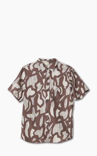 Rogue Territory Oxford Shirt Linen Brown Shapes