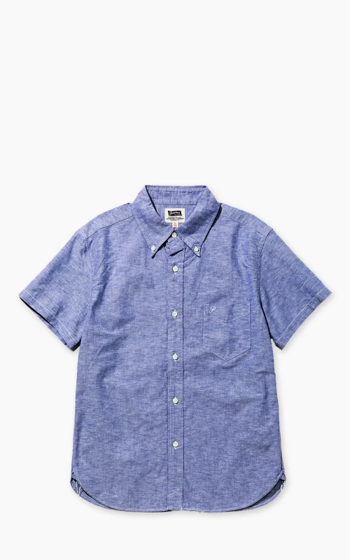 Pherrow’s PBDS1 Short Sleeve Button-Down Oxford Shirt Navy