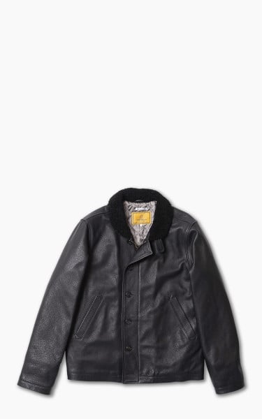 Shangri-La Heritage Deck N-1 Aniline Leather Jacket Black
