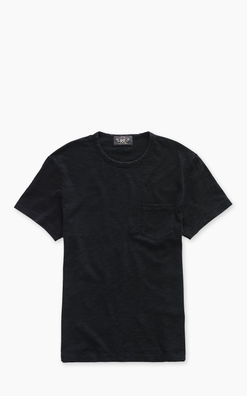 RRL Indigo Jersey Pocket T-Shirt Black Indigo