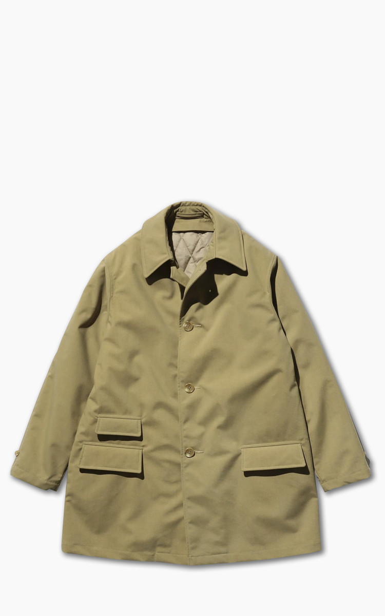Beams Plus 3-Layer Nylon Oxford Puff Half Coat Tan | Cultizm
