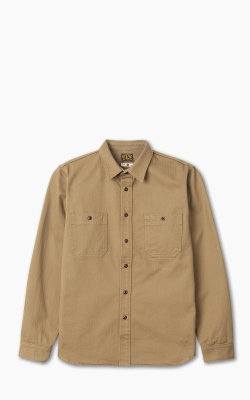 Benzak BWS-02 Utility Shirt Herringbone Brown 8oz