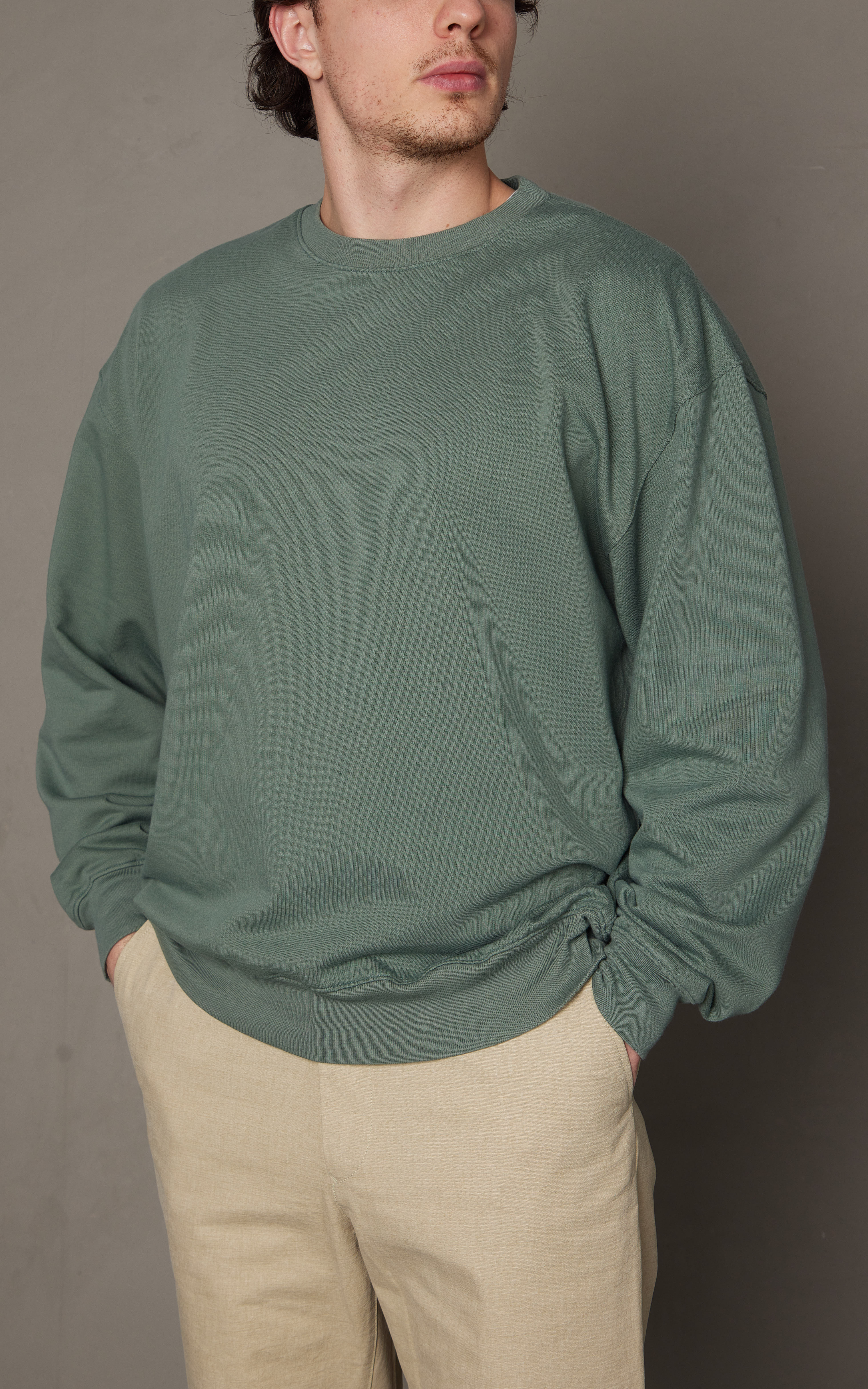 Auralee Super High Gauze Sweat Pullover Dusty Green | Cultizm
