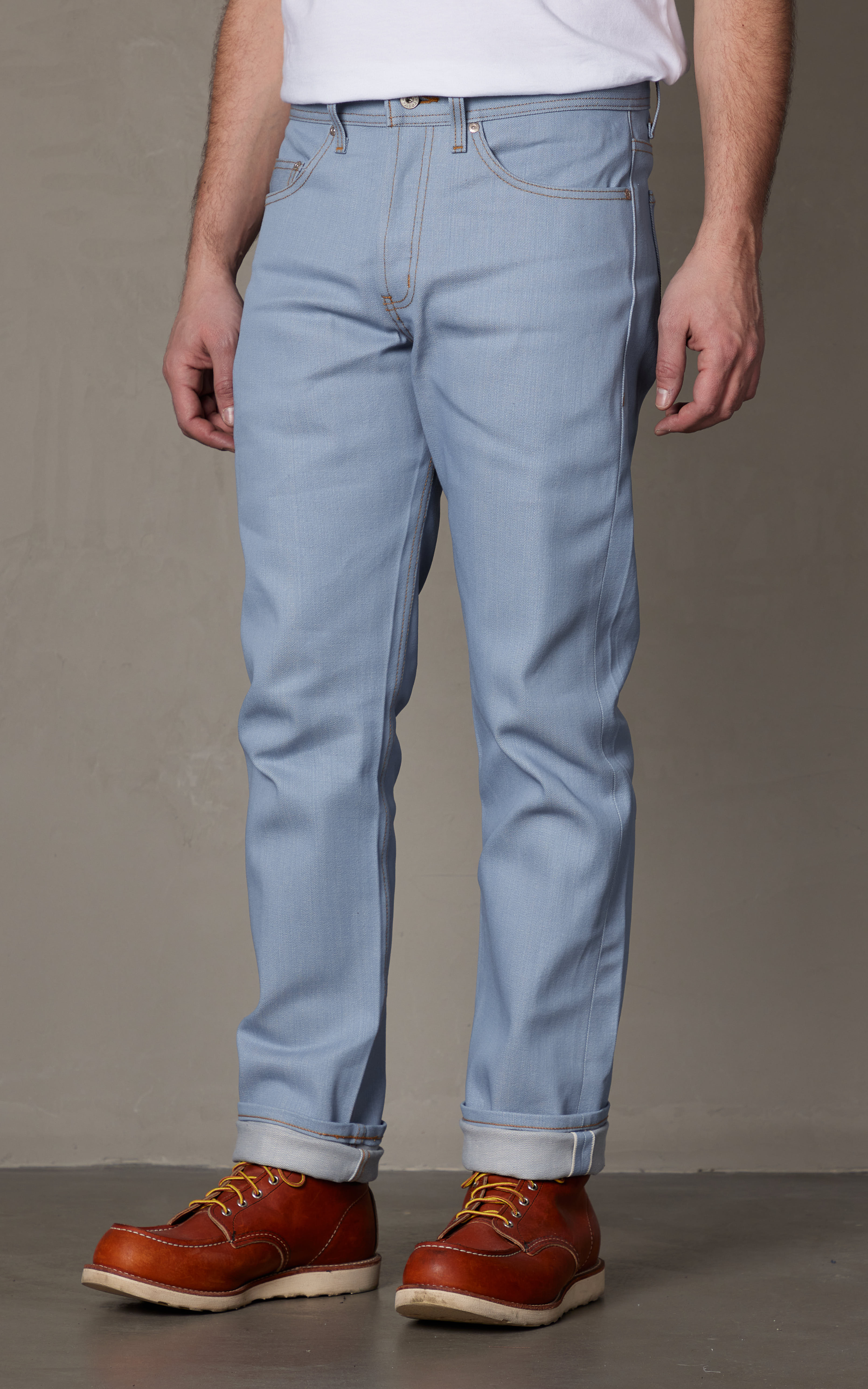 Naked & Famous Denim Weird Guy Left Hand Twill Selvedge Sky Blue Edition Cultizm