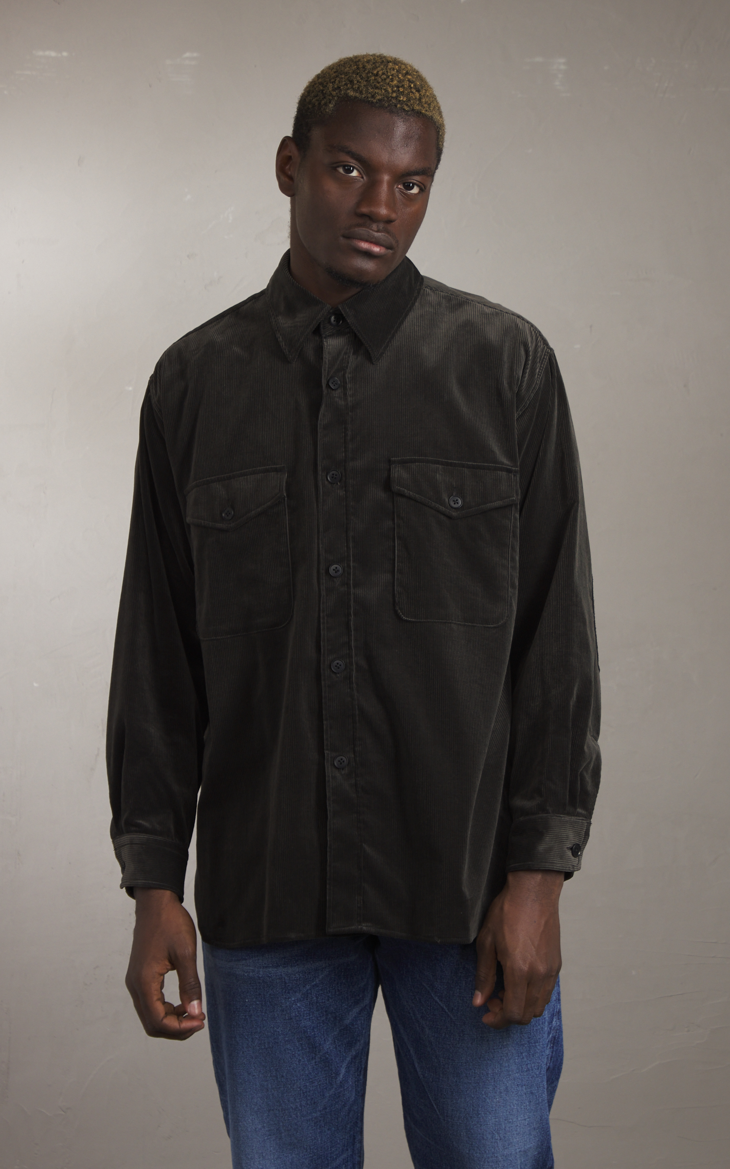 Kaptain Sunshine Corduroy C.P.O Shirt Jacket Charcoal | Cultizm