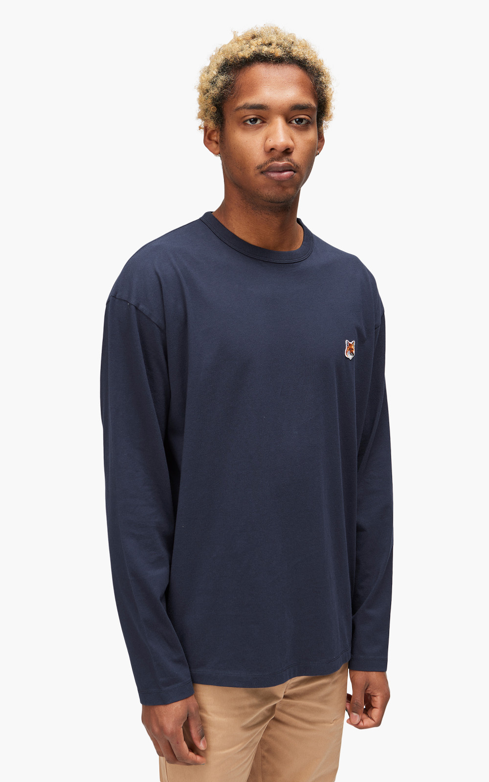 Maison Kitsuné Fox Head Patch Regular Long-Sleeved T-Shirt