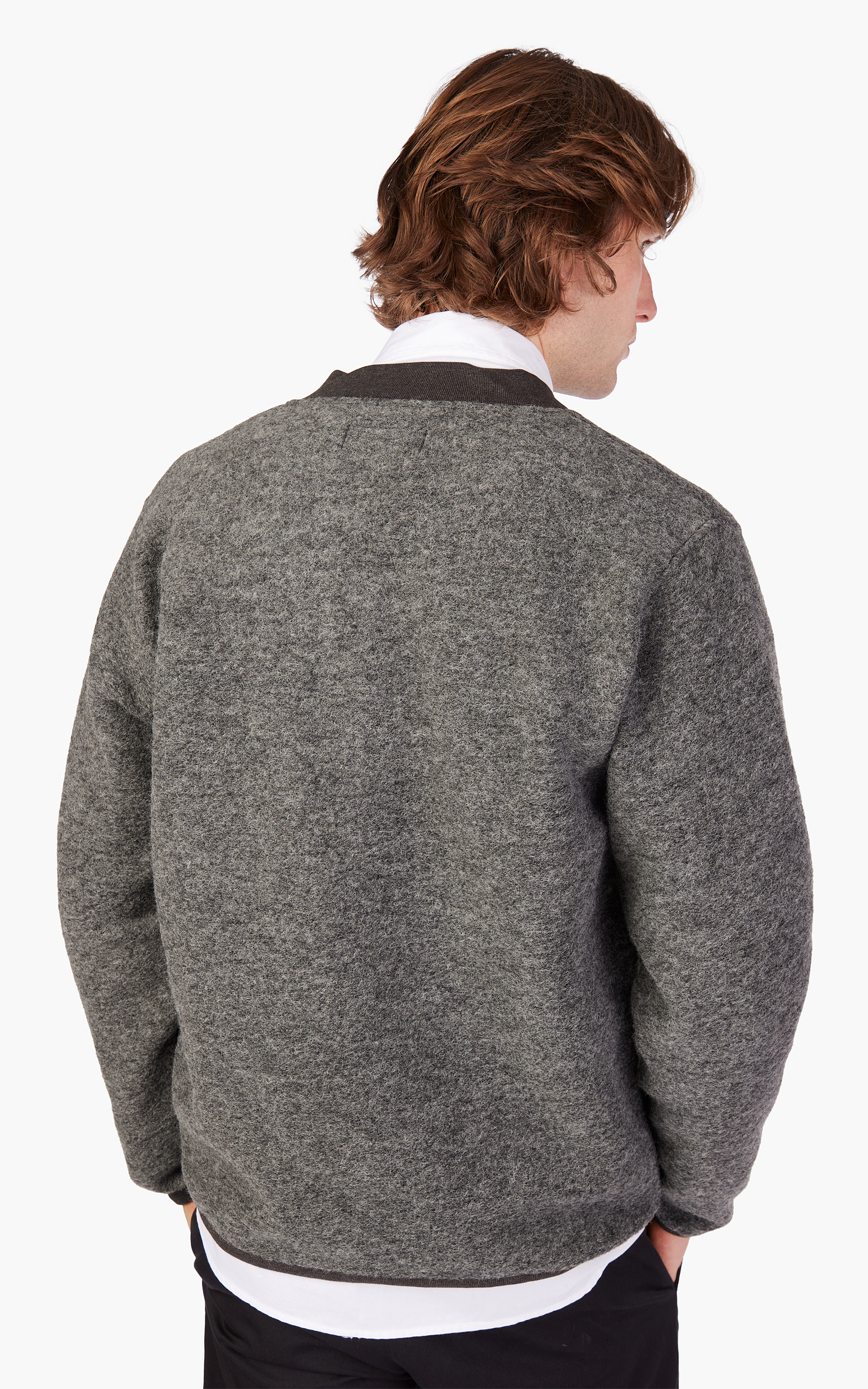 Universal Works Zip Bomber (Wool) - Grey Marl I Article.