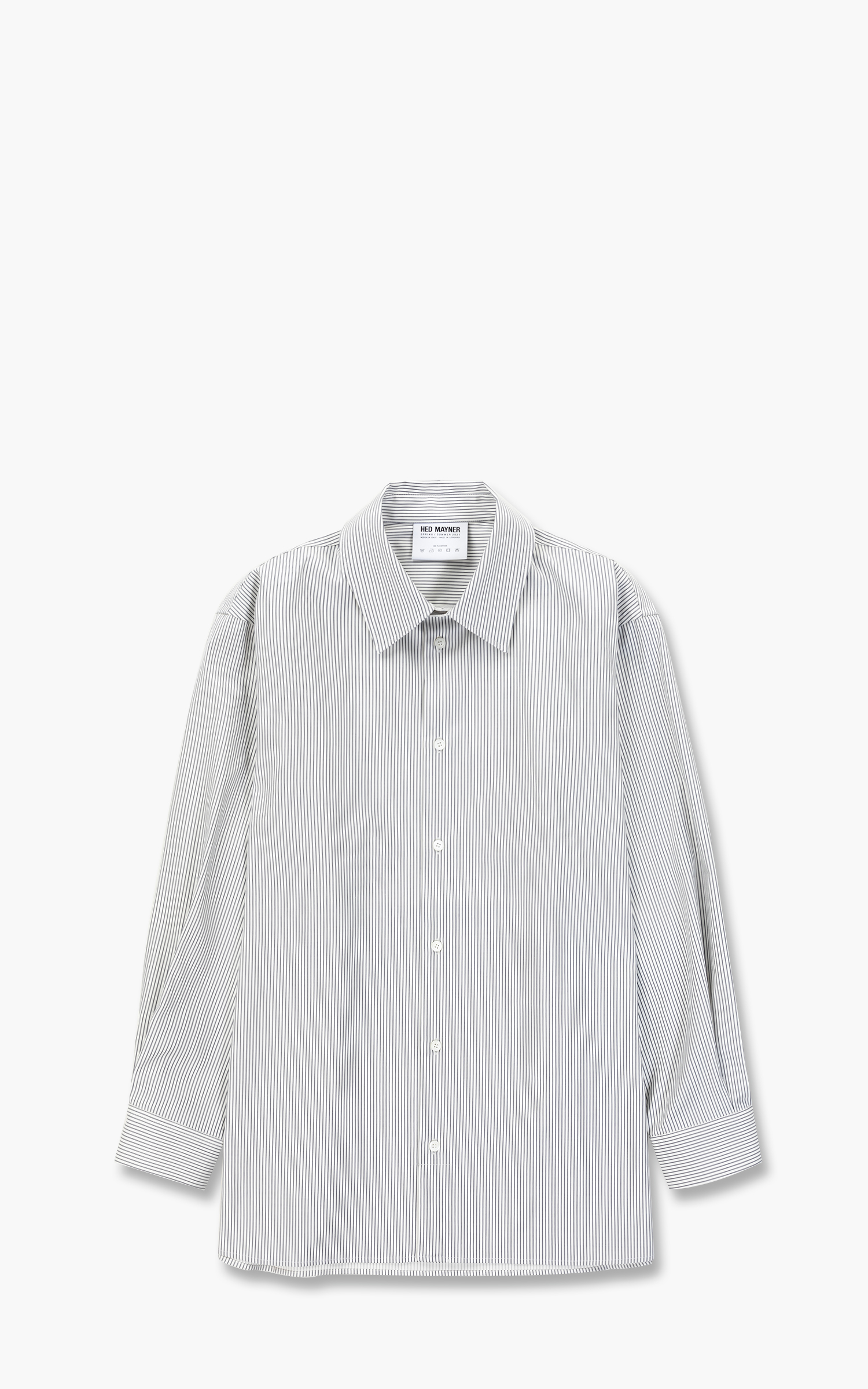 Hed Mayner Button Shirt Pinstripe