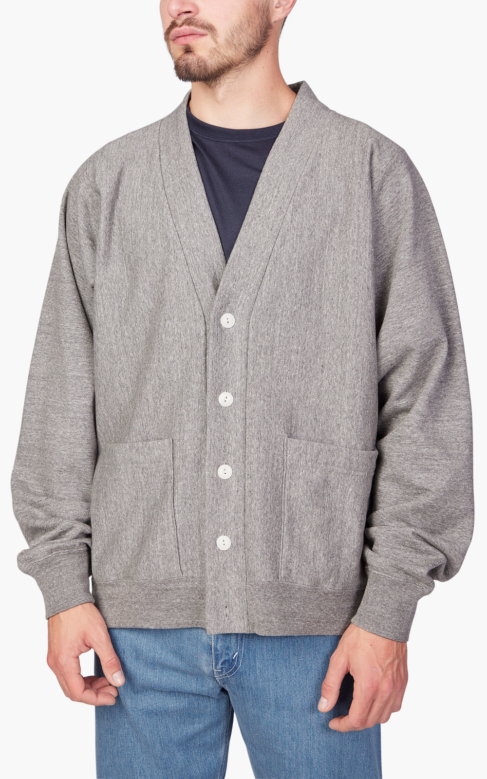 Nanamica Kodenshi Sweat Cardigan Heather Grey | Cultizm