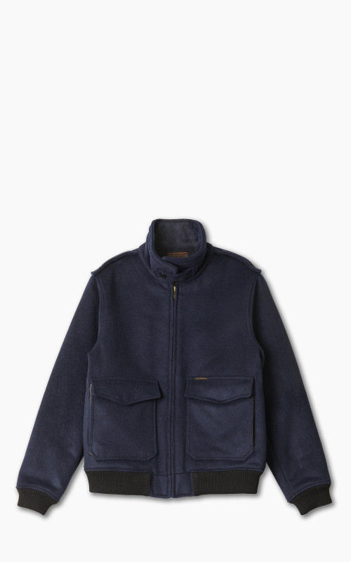 The Quartermaster A2 Flight Jacket Wool Navy