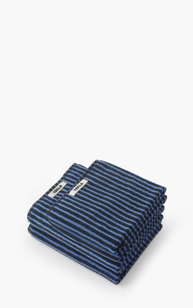 TEKLA Terry Towel Stripes Black/Blue Stripes