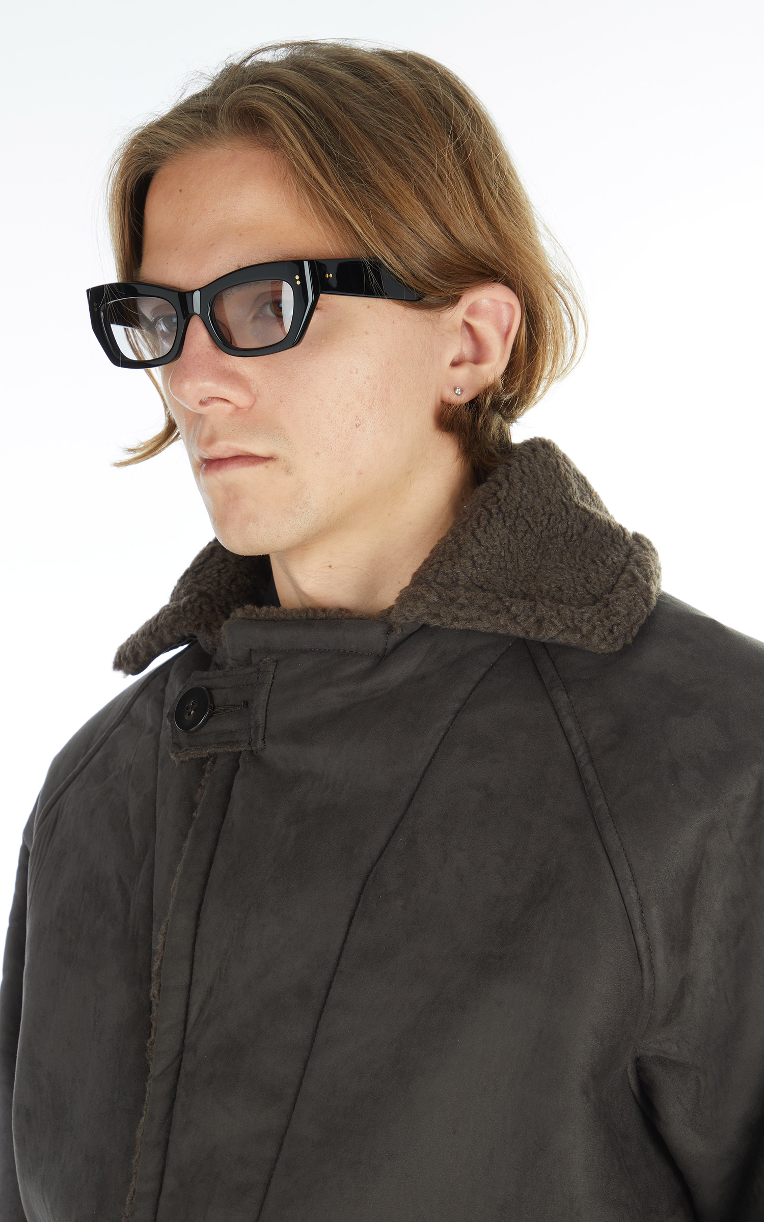 Jieda Fake Fur Monk Jacket Charcoal Grey | Cultizm
