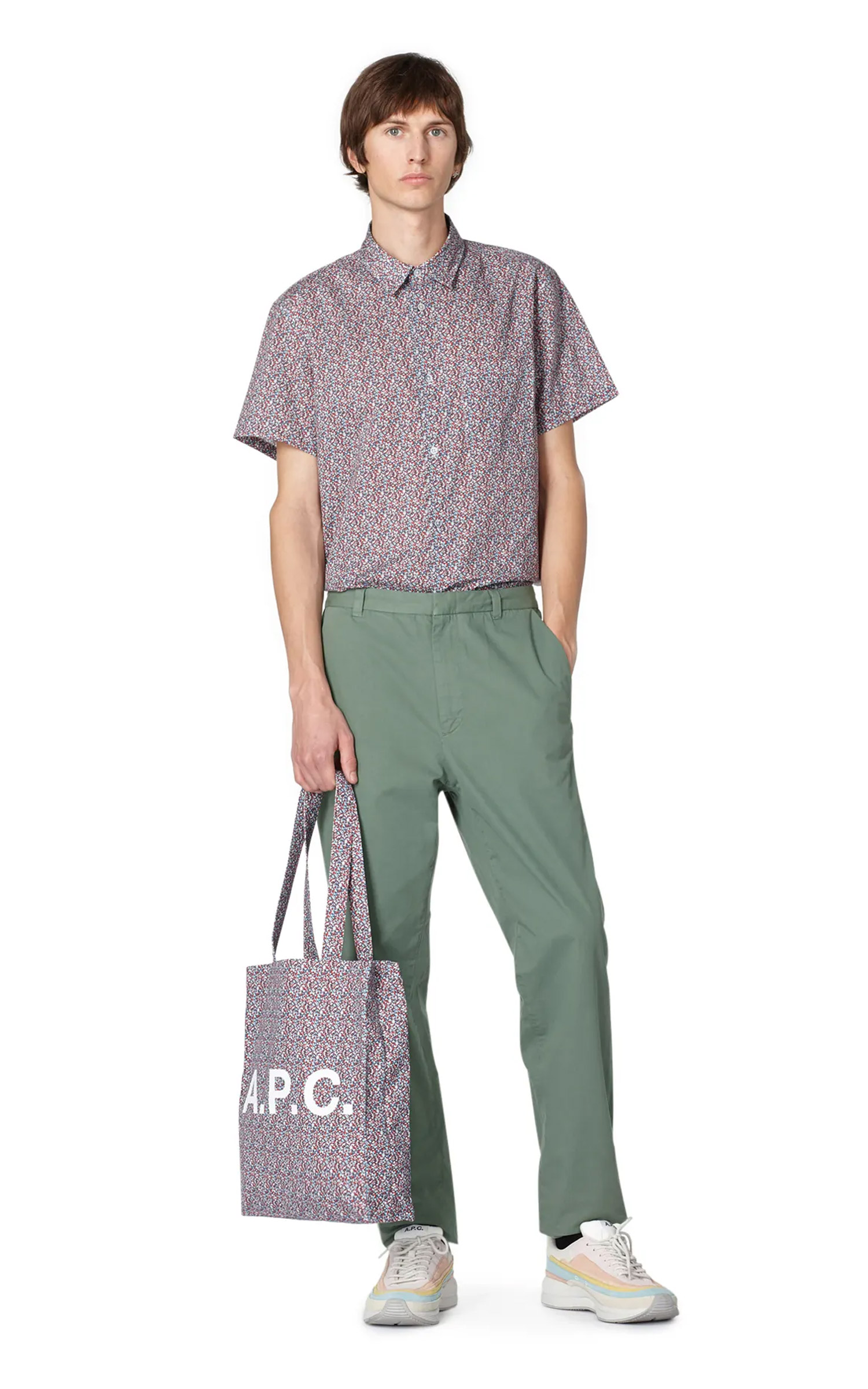 A.P.C. Diane Shopping Bag Liberty Printed Canvas Red | Cultizm
