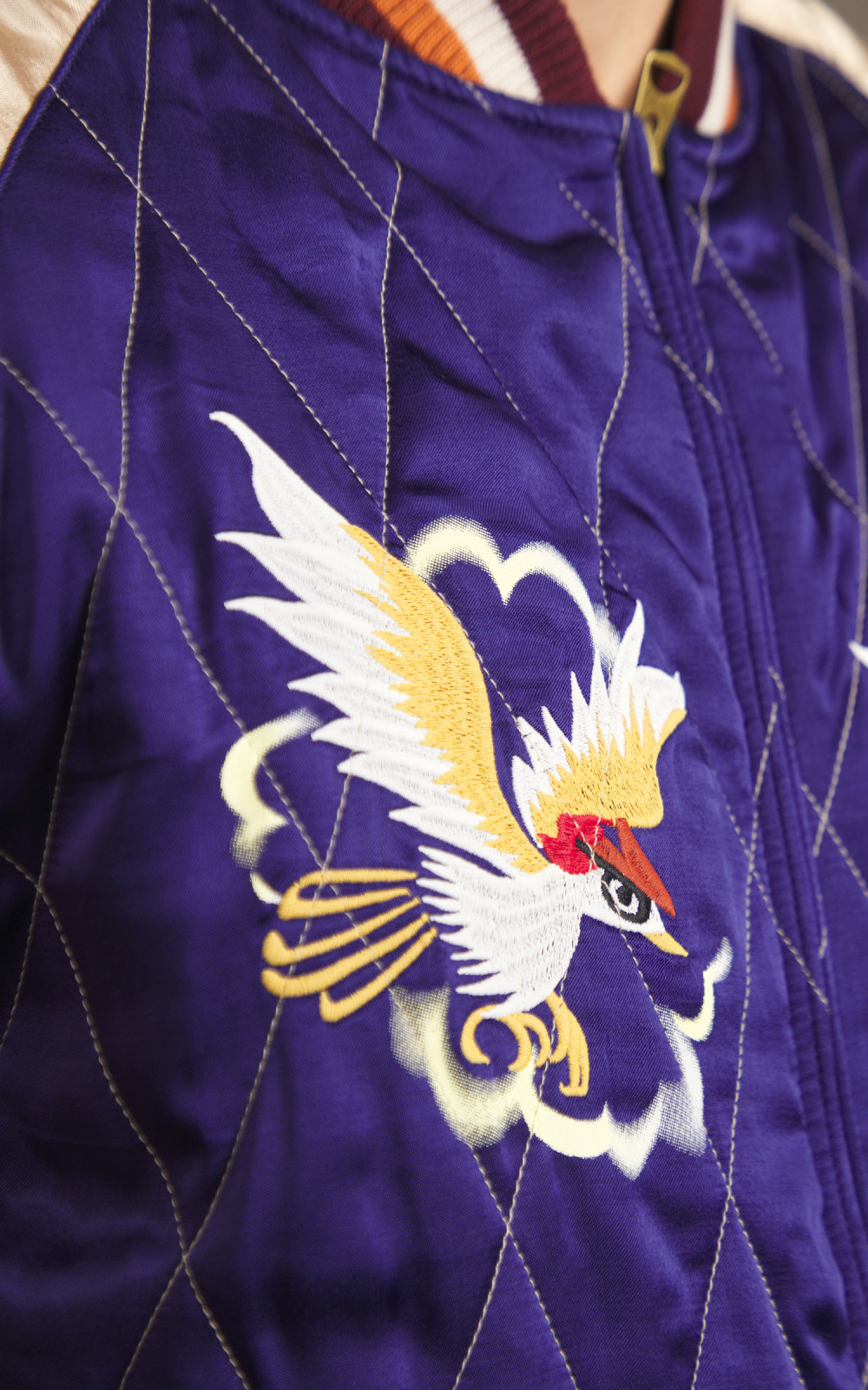 Houston Quilted Souvenir Jacket Map Navy | Cultizm