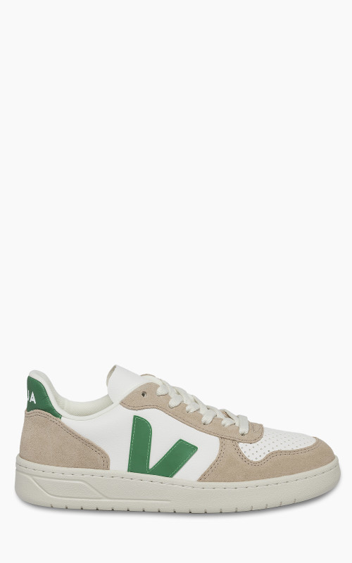 Veja W V-10 Chromefree Leather Extra White/Emeraude/Sahara