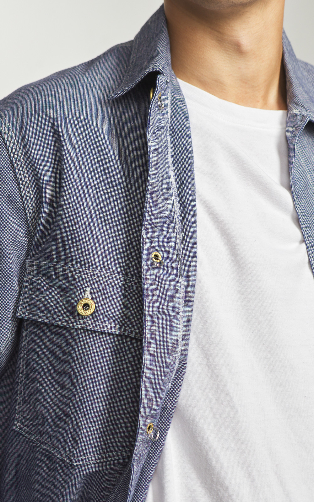 Lot 2171　1910’S CHANGE BUTTON COVERALL Warehouse & Co. Lot 2195 Selvedge Pincheck Change Button