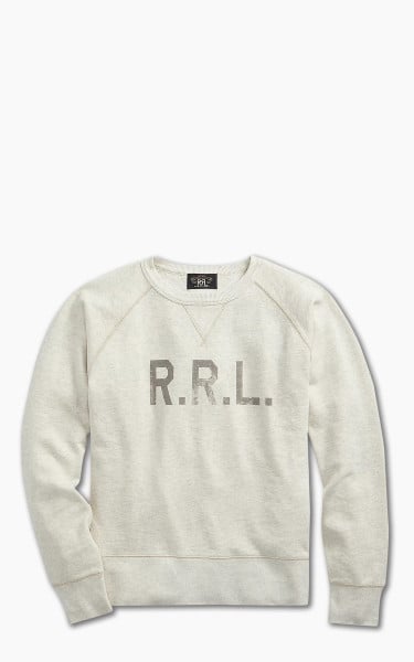 RRL Logo Fleece Pullover Oatmeal Heather