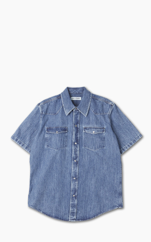 Our Legacy Frontier Shortsleeve Shirt Western Blue Denim