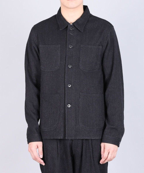 Japan Blue JBOT1324 Sashiko Coverall Jacket Black 11oz