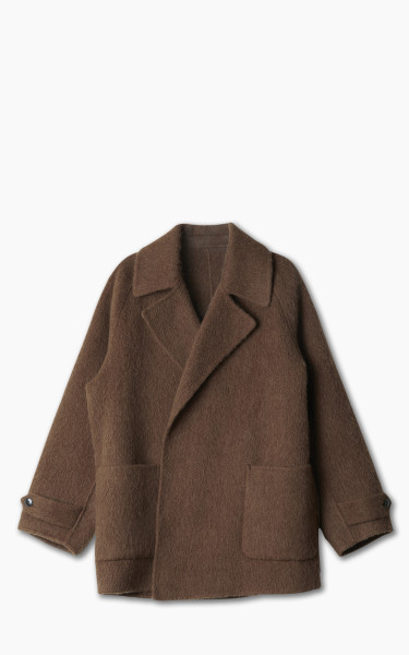 YLÈVE Wool Alpaca Reversible Coat Tobacco