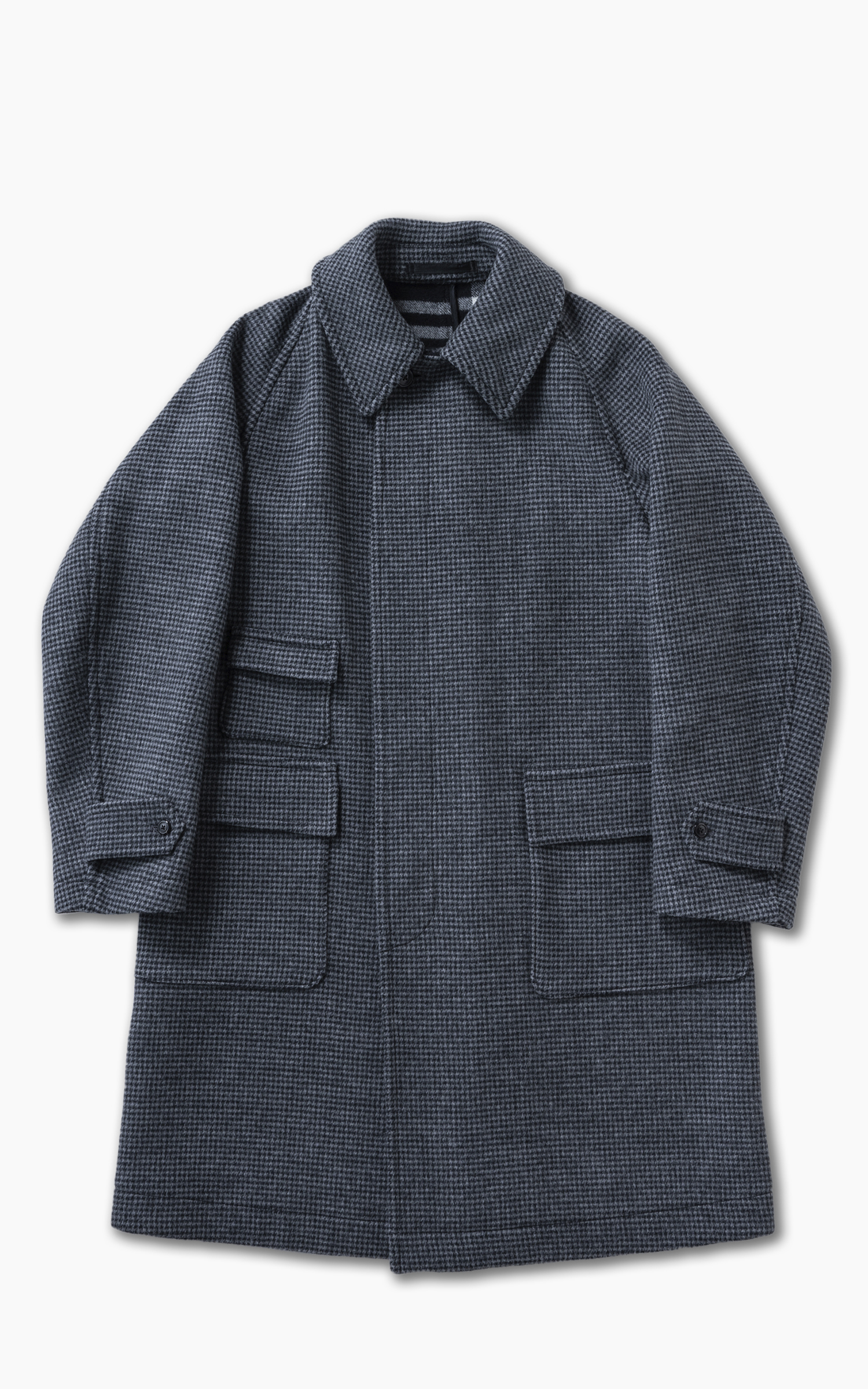 Traveller Coat in midnight navy reverse melton wool double cloth