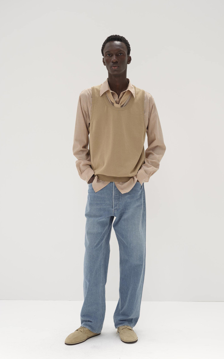 AURALEE＞ SELVEDGE FADED LIGHT DENIM WIDE PANTS/セルベッジ