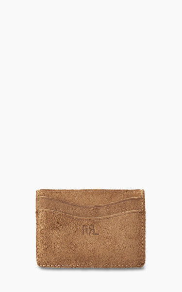 RRL Roughout Suede Card Holder Light Java