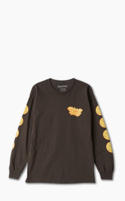 Free & Easy Be Happy L/S Tee Brown