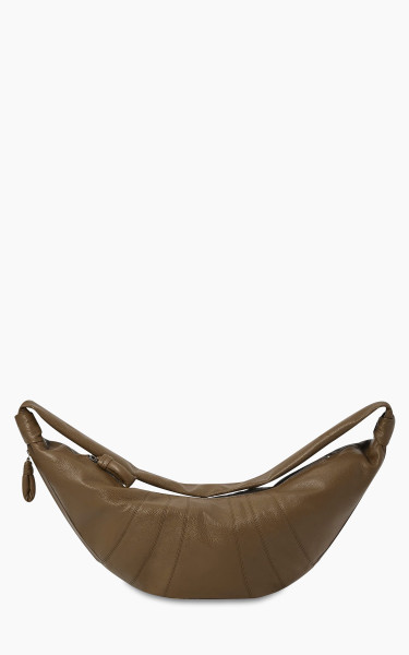 Lemaire Large Croissant Bag Grained Leather Olive Brown
