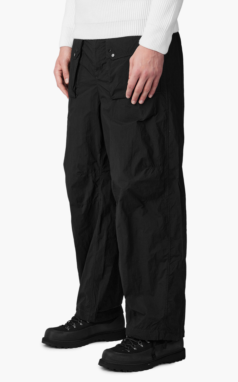 Ten C Cargo Pants With Front Flat Pockets Black | Cultizm